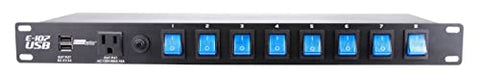 E107 with 2 USB plugs and 1 AC plug on t