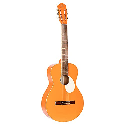 Ortega Guitars 6 Gaucho Series Nylon String Parlor Guitar w/Bag, Right, Orange (RGA-ORG)