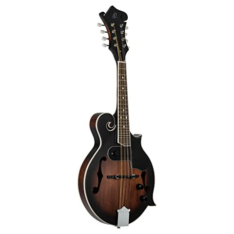 Ortega Guitars, 8-String Americana Series F-Style Acoustic-Electric Mandolin, Right, Whiskey Burst (RMFE30-WB)