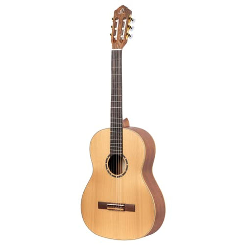 Ortega Guitars 6 String Family Series Pro Left-Handed Solid Top Slim Neck Nylon Classical Guitar w/Bag, (R131SN-L)