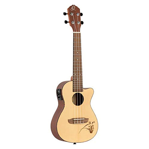 Ortega Guitars, 4-String Bonfire Series Concert Acoustic-Electric Ukulele, Right-Handed, (RU5CE)