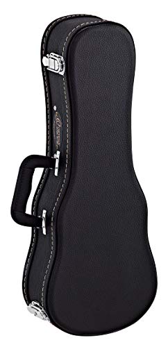 Ortega Guitars Soprano Ukulele Economy Hardshell Case-15 mm Velvet Padding-Black w/Chrome Hardware (OUCSTD-SO)