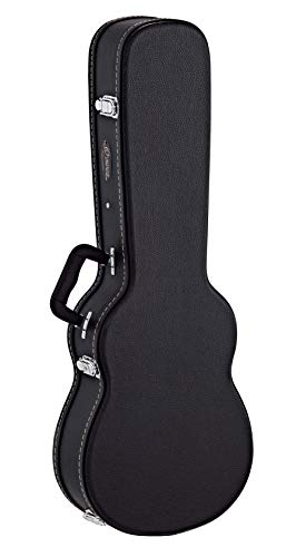Ortega Guitars Baritone Ukulele  Uke Bass Economy Hardshell Case-15 mm Velvet Padding-Black w/Chrome Hardware, (OUCSTD-BA)