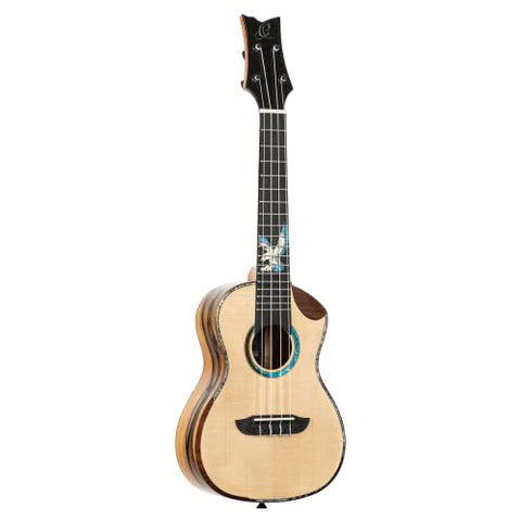 Ortega Guitars, 4-String Private Room Elite Series Concert Acoustic-Electric Ukulele w/Bag, Right, (EAGLESUITE-U)
