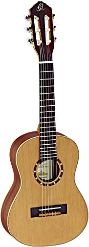 Ortega Guitars 6 String Family Series 1/4 Size Nylon Classical Guitar w/Bag, Right, Cedar Top-Natural-Satin, (R122-1/4)