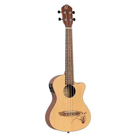 Ortega Guitars RU5CE-TE RU Series Tenor Ukulele with Spruce Top, Sapele Body, and Pickup