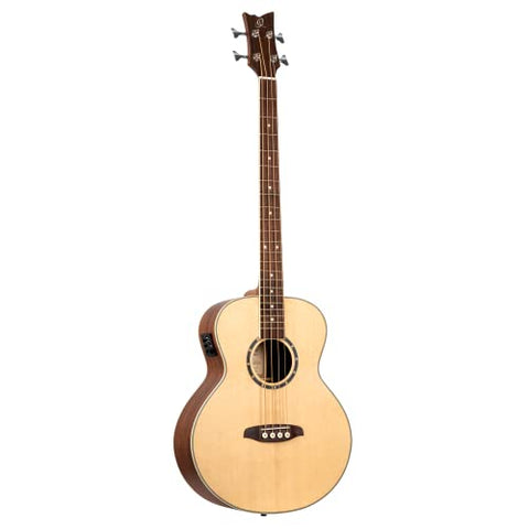 Ortega Guitars Deep Series 4 String Acoustic Bass Guitar, Right-handed, Natural, (D7E-4)