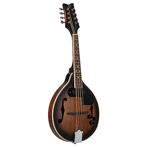 Ortega Guitars, 8-String Americana Series A-Style Acoustic-Electric Mandolin, Right, Whiskey Burst (RMAE30-WB)