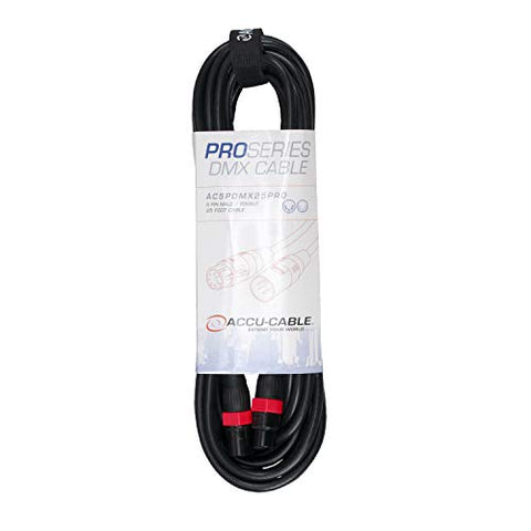 25 FOOT 5 PIN PRO DMX CABLE. PVC JACK