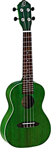 Ortega Guitars, 4-String Earth Series Concert Ukulele, Right, Transparent Forest Green, Acoustic (RUFOREST)