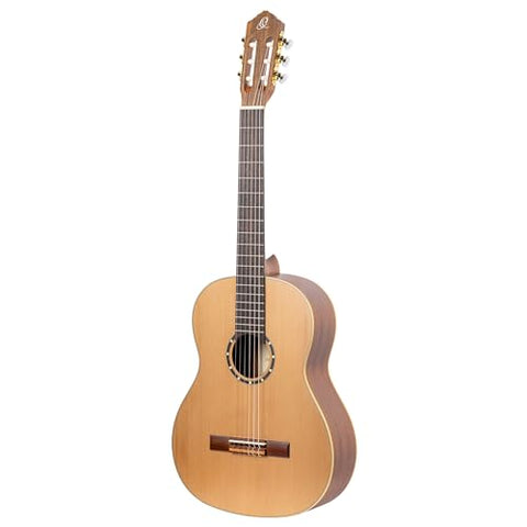 Ortega Guitars 6 String Family Series Pro Left-Handed Solid Top Nylon Classical Guitar w/Bag, (R131L)