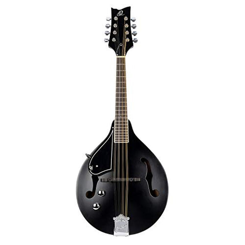 Ortega Guitars, 8-String A-Style Series Left-Handed Acoustic-Electric Mandolin w/Bag, White,Chrome,Bronze, Voll (RMAE40SBK-L)