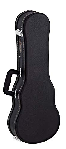 Ortega Guitars Concert Ukulele Economy Hardshell Case-15 mm Velvet Padding-Black w/Chrome Hardware, (OUCSTD-CC)