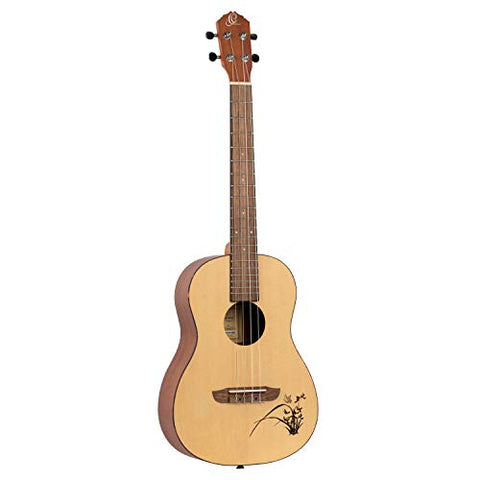 Ortega Guitars, 4-String Bonfire Series Baritone Ukulele, Right-Handed, Acoustic, (RU5-BA)