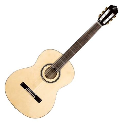Ortega Guitars 6 String Performer Series Solid Top Nylon Classical Guitar w/Bag, Right, Full (R158)