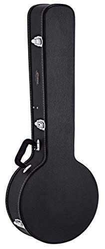 Ortega Guitars Banjo Economy Hardshell Case-15 mm Velvet Padding-Black w/Chrome Hardware (OBJCSTD)