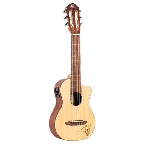 Ortega Guitars 6 String Bonfire Series Cutaway Acoustic-Electric Guitarlele, Right-Handed, (RGL5CE)