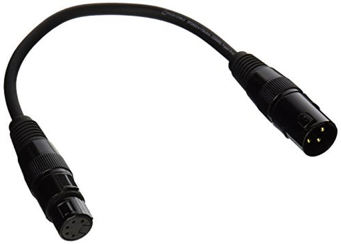 1ft 3pinM to 5pinFM DMX Cable