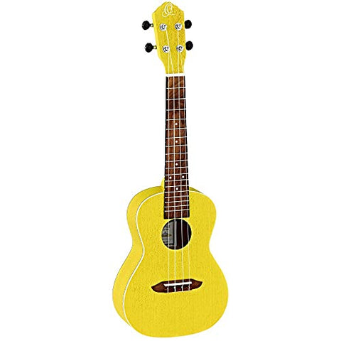 Ortega Guitars, 4-String Earth Series Concert Ukulele, Right, Sun Yellow, Acoustic (RUSUN)