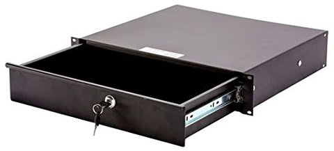 2U-Space Metal Locking Rack Drawer for Standard DJ Size Equipment.