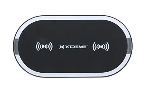 Xtreme Digital Lifestyle Accessories Dual 10W QI Wireless Charging Pad Compatible w/iOS & Android Fast Charging (Black) (XWC81013BLK)