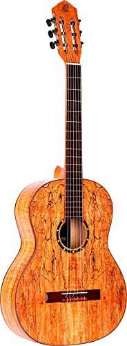Ortega Guitars 6 String Private Room Spalted Maple Suite Solid Top Slim Neck Nylon Classical Guitar w/Bag, Right (RSM-REISSUE)