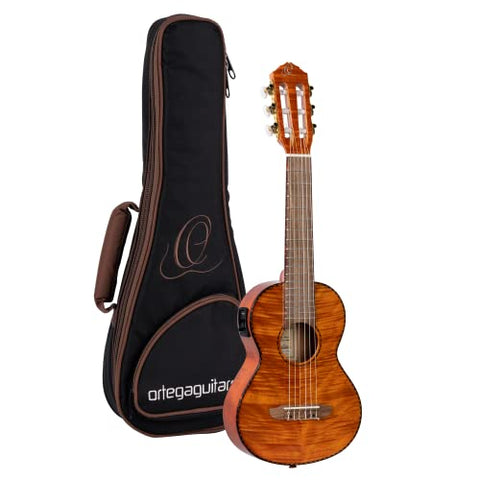 Ortega Guitars 6 String Timber Series Acoustic-Electric Guitarlele w/Bag, Right (RGLE18FMH)