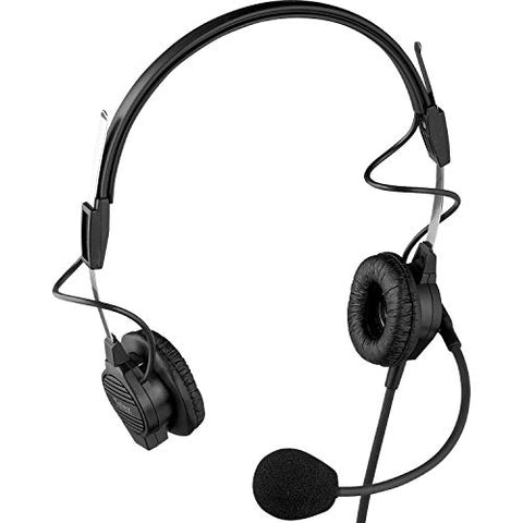 TELEX PH44 Lightweight Dual Sided Headset for RTS Noise Cancelling Dynamic Microphone on Adjustable Gooseneck Boom Arm Lightly Padded Headband