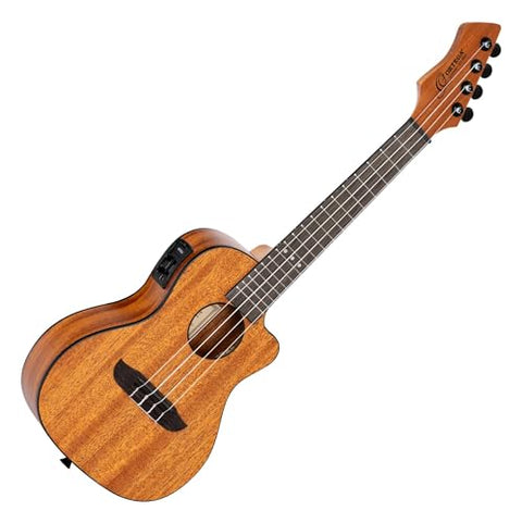 Ortega Guitars, 4-String Horizon Series Revese Headstock Concert Acoustic-Electric Ukulele, Right, Natural (RUHZ-CE-MM)