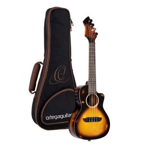 Ortega Guitars Custom Built Distressed Series, 1-String The Private Room Concert Acoustic-Electric Ukulele w/Bag, Right (DSSUITE-UKE)