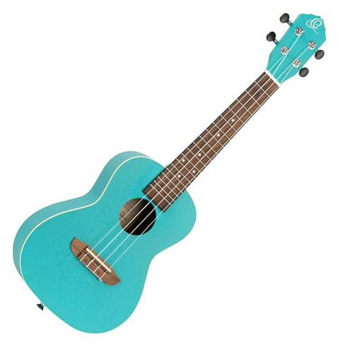 Ortega Guitars, 4-String Earth Series Concert Ukulele, Right, Turquoise, Acoustic (RULAGOON)