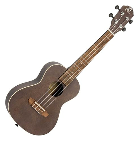 Ortega Guitars, 4-String Earth Series Concert Ukulele, Right, Transparent Black, Acoustic (RUCOAL)