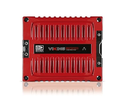 Banda VIK8000.1RED New Viking 8000 Watts Rms Amplifier Audio Car Speaker 1-Ohm Full Range Crafted with Aluminum Chassis, LED Indicators - Red