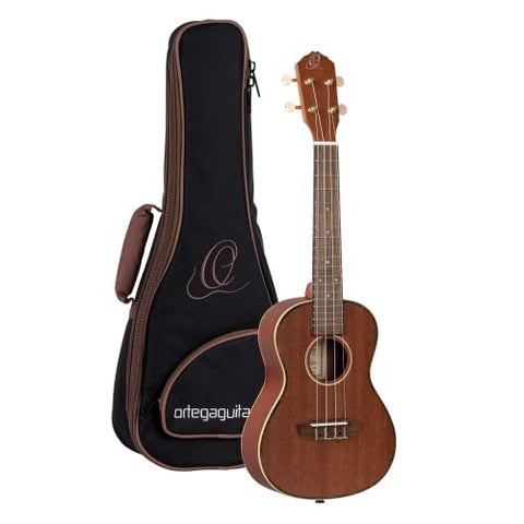 Ortega Guitars, 4-String Timber Series All Solid Concert Ukulele w/Bag, Right (RU11)