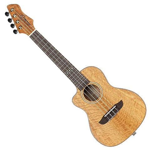 Ortega Guitars, 4-String Horizon Series Revese Headstock Left-Handed Concert Acoustic-Electric Ukulele w/Bag, Natural (RUMG-CE-L)