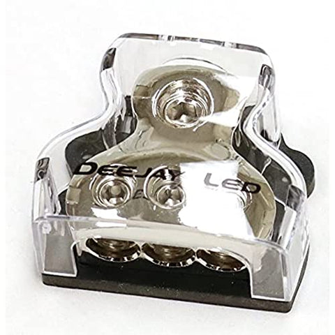 DEEJAY LED TBH1034CLEAR One 0 Gauge to Three 4 Gauge Main Power Distribution Terminal Block