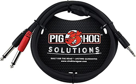 10-foot Stereo Breakout Cable  3.5mm to Dual 1/4-in