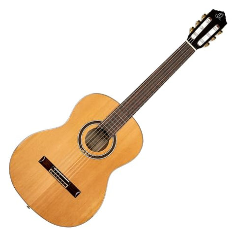 Ortega Guitars 6 String Performer Series Solid Top Nylon Classical Guitar w/Bag, Right, Full (R159)