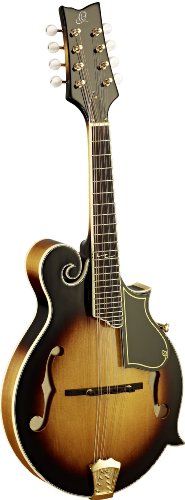 Ortega Guitars, 8-String F-Style Series Solid Top Acoustic-Electric Mandolin w/Bag, Right, Gold (RMFE90TS)