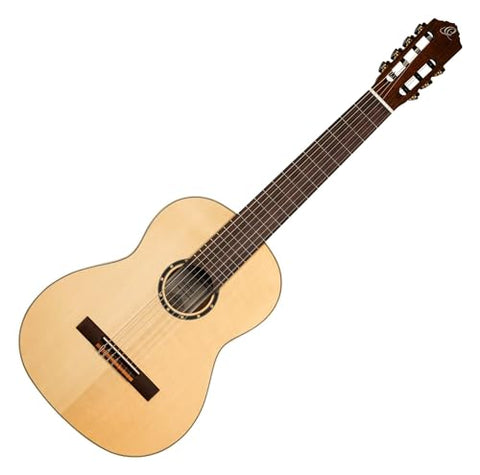 Ortega Guitars Family Series Pro 7-String Solid Top Nylon Classical Guitar w/Bag, Right, Full (R133-7)