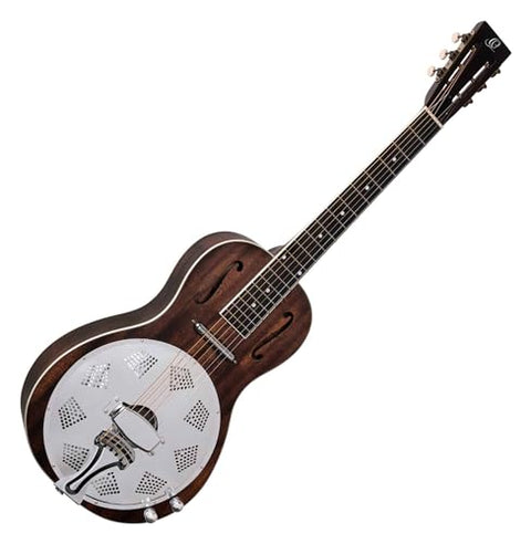 Ortega Guitars 6 String Americana Series Acoustic-Electric Parlor Resonator Guitar, Right, Whiskey Burst (RRG30E-WB)