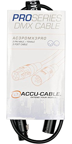 3 FOOT 3 PIN XLR PRO DMX CABLE W NEUTRIK