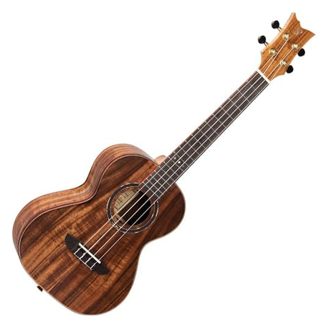Ortega Guitars, 4-String Timber Series Solid Top Tenor Ukulele w/Bag, Right, Brown, (RUACA-TE)