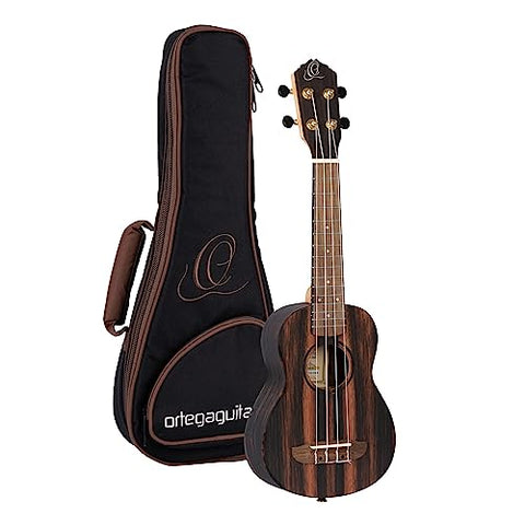Ortega Guitars, 4-String Timber Series Concert Ukulele w/Bag, Right (RUEB-SO)