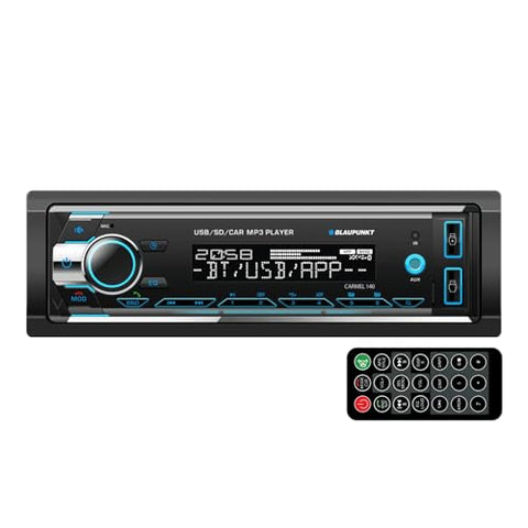 BLAUPUNKT Carmel 140 Single Din Multimedia MP3 Receiver Front USB Port - Black