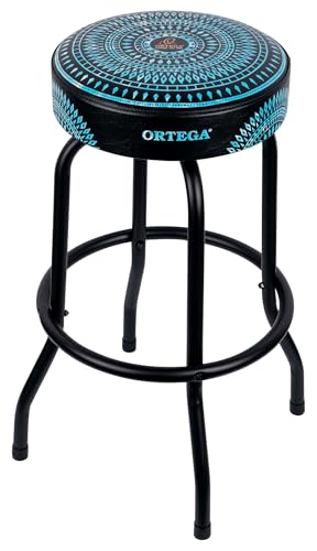 Ortega Guitars 30" Bar Stool w/Broad Padded Swivel-Steel Tube Framing with Footrest Ring (OBS30-BLKC)