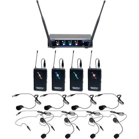 Digital-QUAD-B2 - Four Channel Wireless Headset & lapel Mic System  inchesMic-on-Chip inches Technology