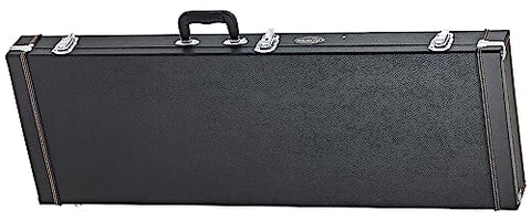 Ortega Guitars Rectangular Electric Guitar Economy Hardshell Case-15 mm Velvet Padding-Black w/Chrome Hardware (OEGCSTD)