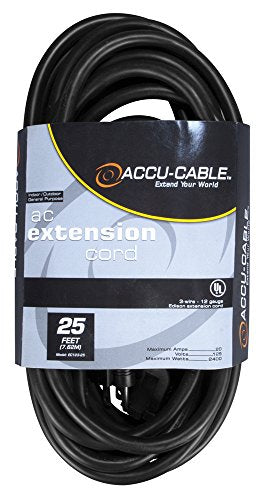 25 FOOT BLK 12/3 GAUGE EDISON EXT