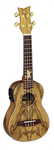 Ortega Guitars, 4-String Lizard Series Concert Acoustic-Electric Ukulele w/Bag, Right CC-GB